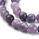 Fili di perle di pietra mica naturale di lepidolite / viola G-E545-01A-6