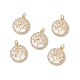 Латунные микропаве прозрачные подвески с фианитом ZIRC-B0003-11G-2