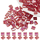 Nbeads 約 150 個の透明な赤いティラビーズ  5x5 ミリメートル 2 穴ガラスシードビーズ長方形ミニビーズ日本製ガラスビーズブレスレットネックレスイヤリングジュエリーメイキング用  0.8mmの穴 SEED-NB0001-92B-1