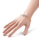 2 pièces papillon en alliage de 2 couleurs avec bracelets à maillons mauvais œil sertis d'émail BJEW-JB09162-5