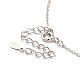 Ожерелье из серебра 925 пробы с родиевым покрытием и подвеской в виде кролика и сердца с прозрачными фианитами для женщин NJEW-E034-02P-4