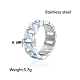 Anillos de dedo con cadenas esmaltadas de acero inoxidable WJ4756-5-2