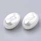 環境に優しいプラスチック模造真珠ビーズ  高い光沢  グレードA  オーバル  ホワイト  14x10x8.5mm  穴：1.6mm MACR-T013-07-2