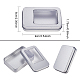 BENECREAT 10 Pack Rectangle Metal Tin Storage Containers Empty Metal Tin Box with Clear Window Lid for Jewelry CON-BC0005-24-3