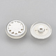 プラスチックシャンクボタン  1穴  フラットラウンド  ホワイト  16.5x9mm  穴：2mm X-BUTT-S021-09-1