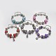 Alliage strass émail européen bracelets de perles BJEW-I182-M-1