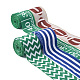 パンダホールジュエリー4ロール4スタイルポリエステルリボン  裁縫用  ラグビーのテーマ模様でフラット  ミックスカラー  1ロール/スタイル OCOR-PJ0001-004-2