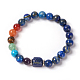 Natural & Synthetic Mixed Stone and Lapis Lazuli Beads Stretch Bracelets BJEW-E354-E09-1