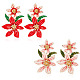 Fibloom 2 пара 2 цвета 3D цветок жизни эмалированные серьги-гвоздики с подвесками EJEW-FI0001-26-1