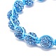 Bracelet de perles tressées en strass boule scintillante pour femme BJEW-JB07703-01-4