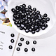Perles acryliques opaques noires SACR-YW0001-16A-8