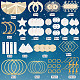 SUNNYCLUE 1 Box 10 Pairs DIY Shell Earrings Dangle Making Starter Kit Seashell Charms Sun Moon Star Charms Geometric Teardrop Beads for Jewelry Making Kits Beginner Women DIY Craft Supplies DIY-SC0020-47-2
