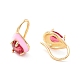 Teardrop Cubic Zirconia Dangle Earrings with Enamel for Women EJEW-P196-01G-3