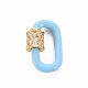 Brass Micro Pave Clear Cubic Zirconia Screw Carabiner Lock Charms ZIRC-S067-068D-NR-1