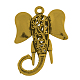 Pendentifs en alliage de style tibétain de la tête d'éléphant TIBEP-24067-AG-NR-2
