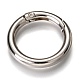 Anelli di chiusura a molla in lega di zinco, o anelli, platino, 27x4mm, diametro interno: 20mm
