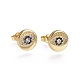 Brass Micro Pave Cubic Zirconia Stud Earrings EJEW-L224-23G-1