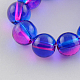 Chapelets de perle en verre transparent peint par pulvérisation DGLA-R023-6mm-01-1