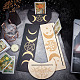 Gorgecraft 4 pièce 2 couleurs support de carte de tarot en bois motif lune et pentacle carte de tarot support d'autel noir rectangle forme de lune support d'affichage de carte de tarot pour fournitures de divination de sorcière DJEW-GF0001-47A-4