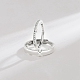 バレンタインデー真鍮パヴェクリアキュービックジルコニア調節可能なカップルリング  結び目の指輪  プラチナ  内径：17mm  2個/セット RJEW-Z023-01B-6