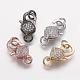 Brass Micro Pave Grade AAA Cubic Zirconia Lobster Claw Clasps & Jump Rings ZIRC-K059-02-NR-1