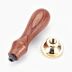 Brass Wax Seal Stamp and Wood Handle Sets AJEW-WH0056-A01-4