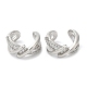 Rack Plating Brass Micro Pave Cubic Zirconia Criss Cross Cuff Earrings EJEW-E290-08P-1