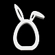 イースターウッドのウサギの置物  ホームデスクトップ装飾用  ホワイト  191x134x18mm DJEW-A012-01B-1