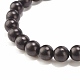 Bracelet extensible en perles rondes en hématite synthétique et bois naturel et jaspe impérial (teint) BJEW-JB07924-5
