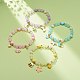 Bracelet extensible en perles d'imitation acrylique avec breloques en alliage d'émail pour femme BJEW-JB08448-2