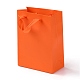長方形の紙袋  ハンドル付き  ギフトバッグやショッピングバッグ用  レッドオレンジ  16x12x0.6cm CARB-F007-03A-3
