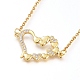 Brass Cubic Zirconia Pendant Necklace & Stud Earring Jeweley Sets SJEW-L154-11G-4