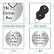 CREATCABIN 4Pcs Heart Pocket Hug Token Long Distance Relationship Keepsake Token Stainless Steel Double Sided Pocket Token Coin Sign with Keychains for Memento Gift 1.2 x 1.2Inch AJEW-CN0001-96-3