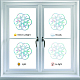 GORGECRAFT 16Pcs 4 Styles Flower of Life Window Decals Rainbow Window Clings Collision Glass Sticker Non Adhesive Static Vinyl Film Home Decorations for Sliding Doors Windows Prevent Birds Strikes DIY-WH0256-053-4