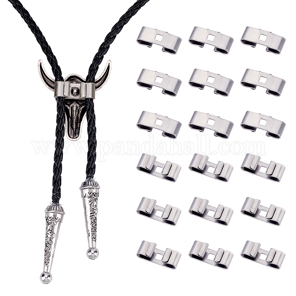 Wholesale CHGCRAFT 100Pcs Bolo Tie Slides Clasp Blank Bolo Tie Slides