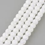 Chapelets de perles en quartz craquelé synthétique, ronde, clair, 8mm, Trou: 1mm, Environ 50 pcs/chapelet, 15.7 pouce