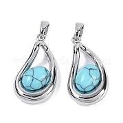 Подвески из синтетической бирюзы в форме капли KK-U043-39P-02