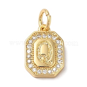 Настоящие позолоченные кулоны из латуни с микропаве KK-L216-002G-Q
