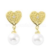 Серьги-гвоздики из латуни для женщин с сердечком KK-Z038-03G