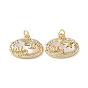 Латунные микропаве прозрачные подвески с фианитом KK-B083-20G-04