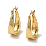 Серьги-кольца из латуни с покрытием в виде капель EJEW-L224-83G