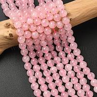 Нити из натурального мадагаскарского розового кварца розового цвета&nbsp;G-F222-41-6mm
