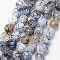 Бусы из натурального огненного агата с потрескиванием G-K166-07F-8mm-02