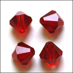 Abalorios de cristal austriaco de imitación, aaa grado, k9 vidrio, facetados, bicono, de color rojo oscuro, 8x8mm, agujero: 0.9~1 mm