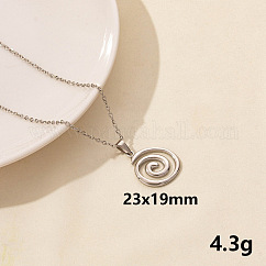Colliers avec pendentif en spirale en acier inoxydable 304, colliers chaîne câblée pour femmes