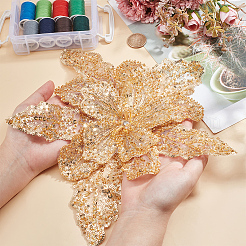 Mayjoy 1 Stück 3D-Blumen-Polyester-Stickerei-Ornament-Zubehör&nbsp;DIY-MA0006-70B