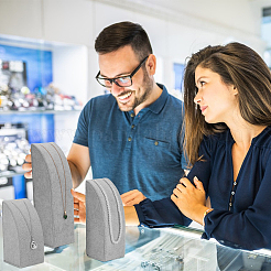 3 шт. 3 размера вертикальных подставок для ожерелий из МДФ NDIS-WH0023-001B