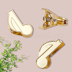 4 шт. зажимы из цинкового сплава в виде музыкальных нот&nbsp;AJEW-CP0009-08B-G