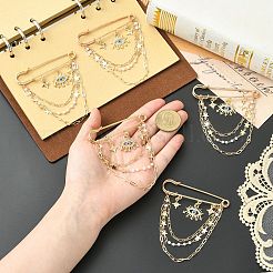 5 spilla di sicurezza con ciondolo a forma di occhio di strass e stella in lega&nbsp;JEWB-CJ0003-44