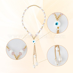 Подвесные украшения для автомобиля из стекла и жемчуга HJEW-DR00019